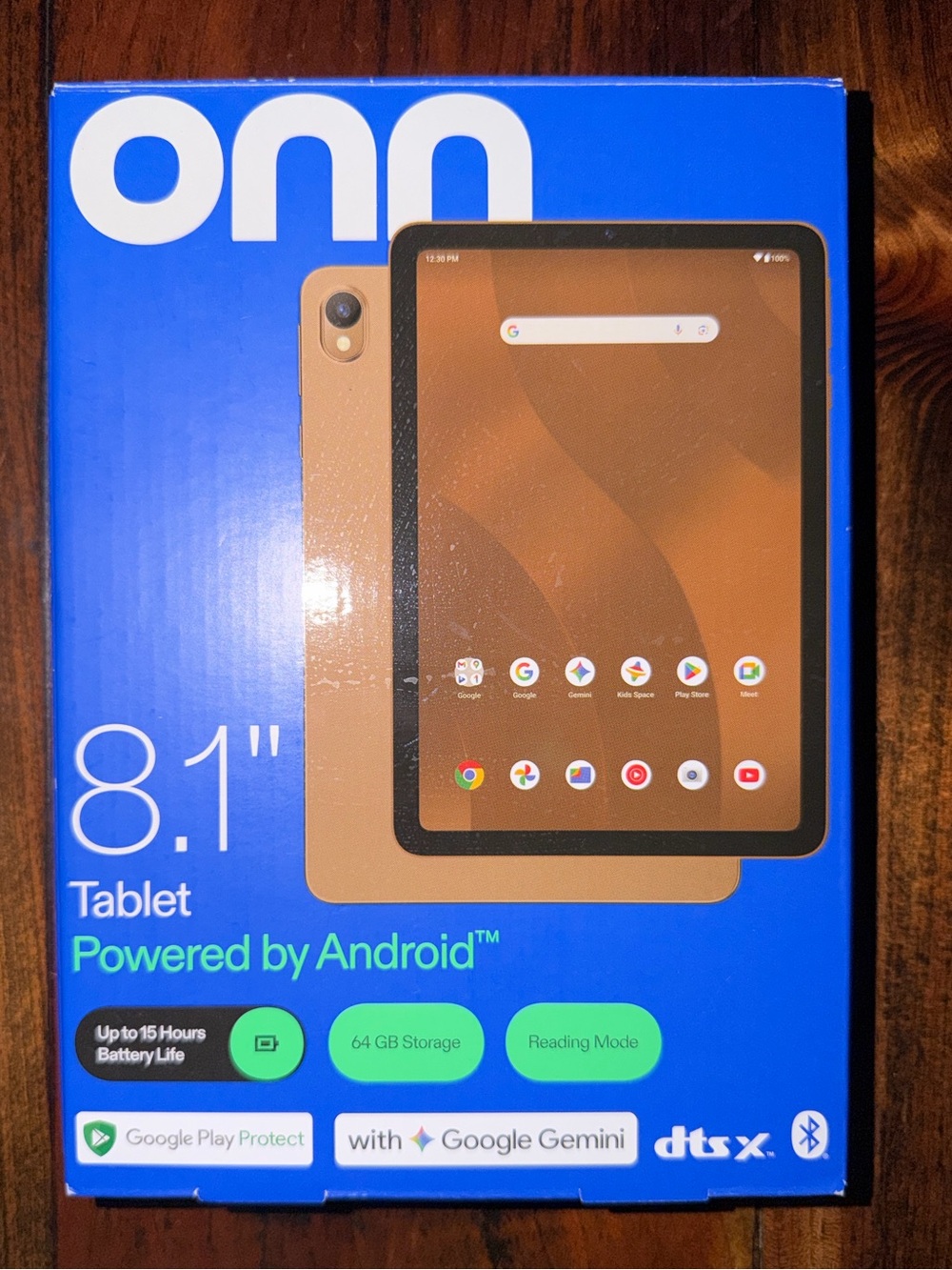 Onn 8.1” Core Android 16 Tablet 64GB LCD Touchscreen Mocha